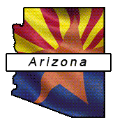 Arizona flag and outline