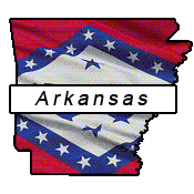 Arkansas flag and outline