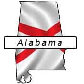 Alabama flag and outline