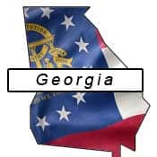 Georgia flag and outline