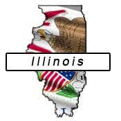 Illinois flag and outline