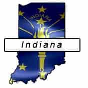 Indiana flag and outline