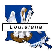 Louisiana Flag and Outline