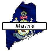 Maine Flag and Outline