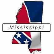 Mississippi flag and outline