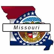 Missouri flag and outline