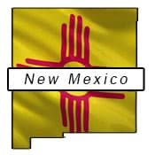 New Mexico flag and outline