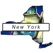 New York flag and outline