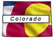 Colorado flag and outline
