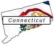 Connecticut flag and outline