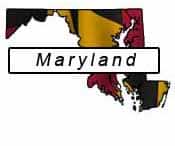 Maryland flag and outline