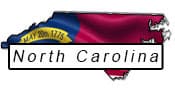 North Carolina flag and outline