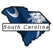 South Carolina outline and flag