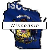 Wisconsin flag and outline