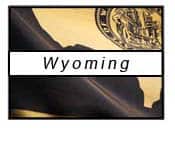 Wyoming flag and outline