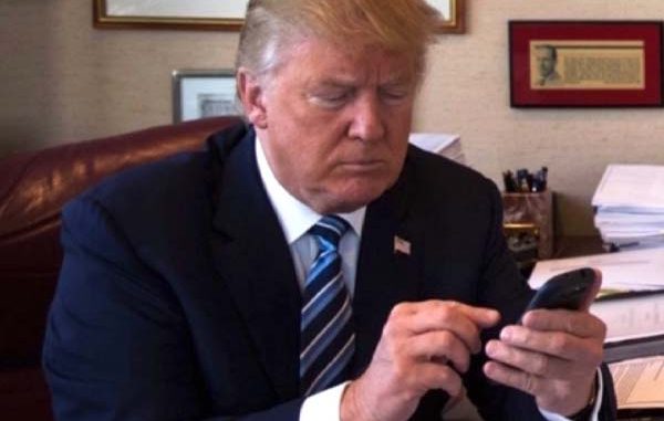 President Trump using a sports betting app on his smartphone