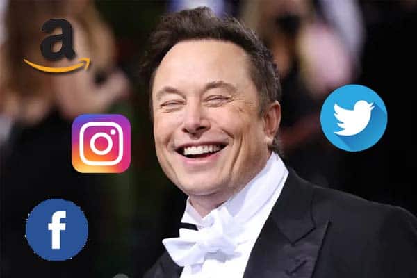 Elon musk odds now suggest that he will buy Amazon, Instagram, and Facebook after acquiring Twitter.