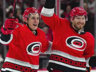 Carolina Hurricanes celebrating a win