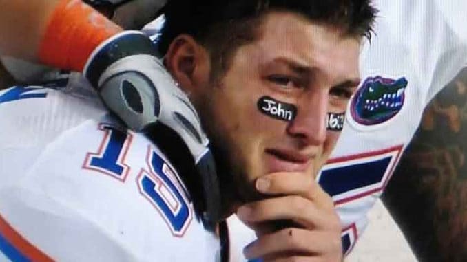 Tim Tebow crying
