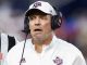 former Texas A&M head coach Jimbo Fisher looking worried