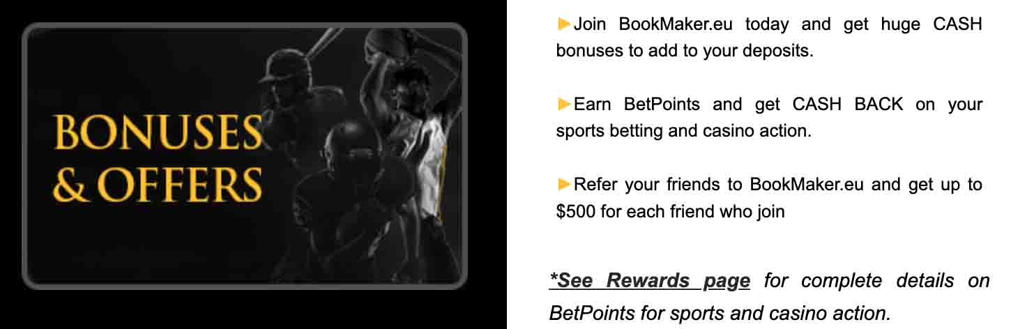 Bookmaker bonus options