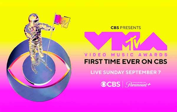 a promo for the 2025 MTV VMAs on CBS featuring the Astronaut standing on the CBS logo