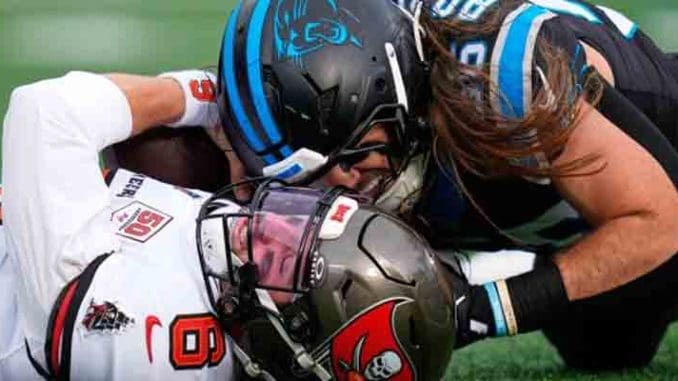 Panther player tackle Bucs player