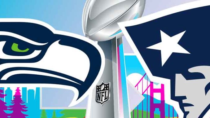 Seahawks vs. Pats logo SB LX