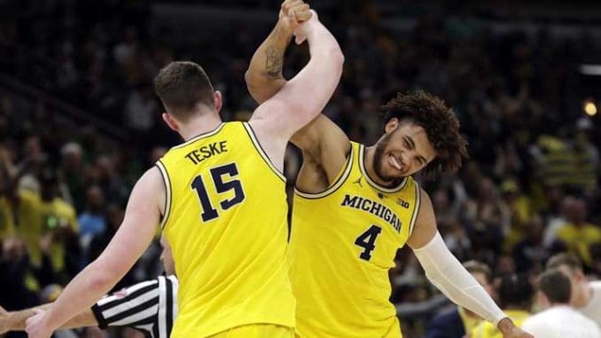 Michigan basketball celebration