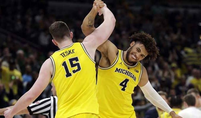Michigan basketball celebration