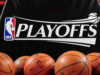 NBA Playoff logo and balls