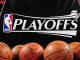 NBA Playoff logo and balls