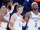 OKC Thunder laughing on court